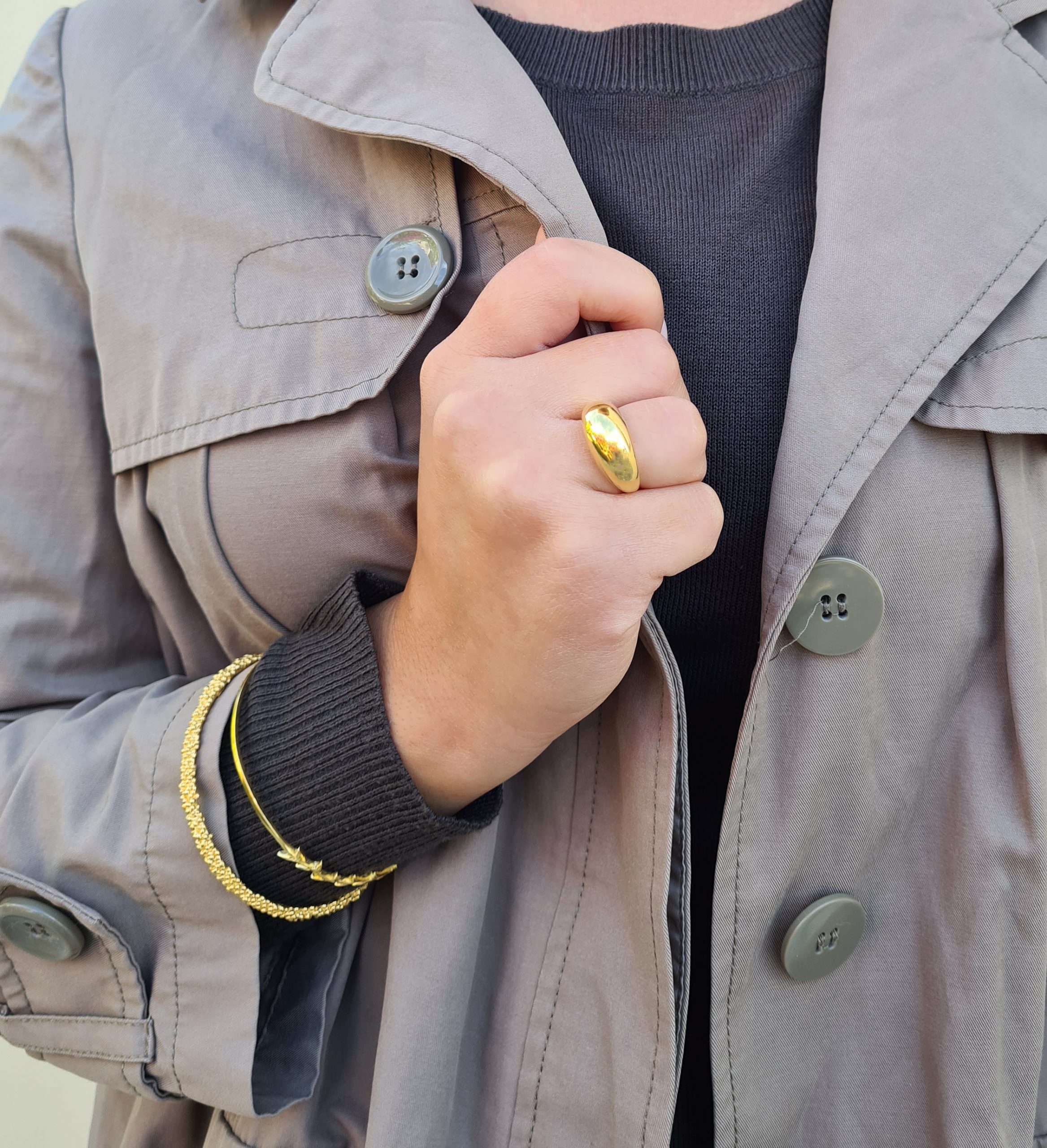Curve ring, gold plated - Image 2