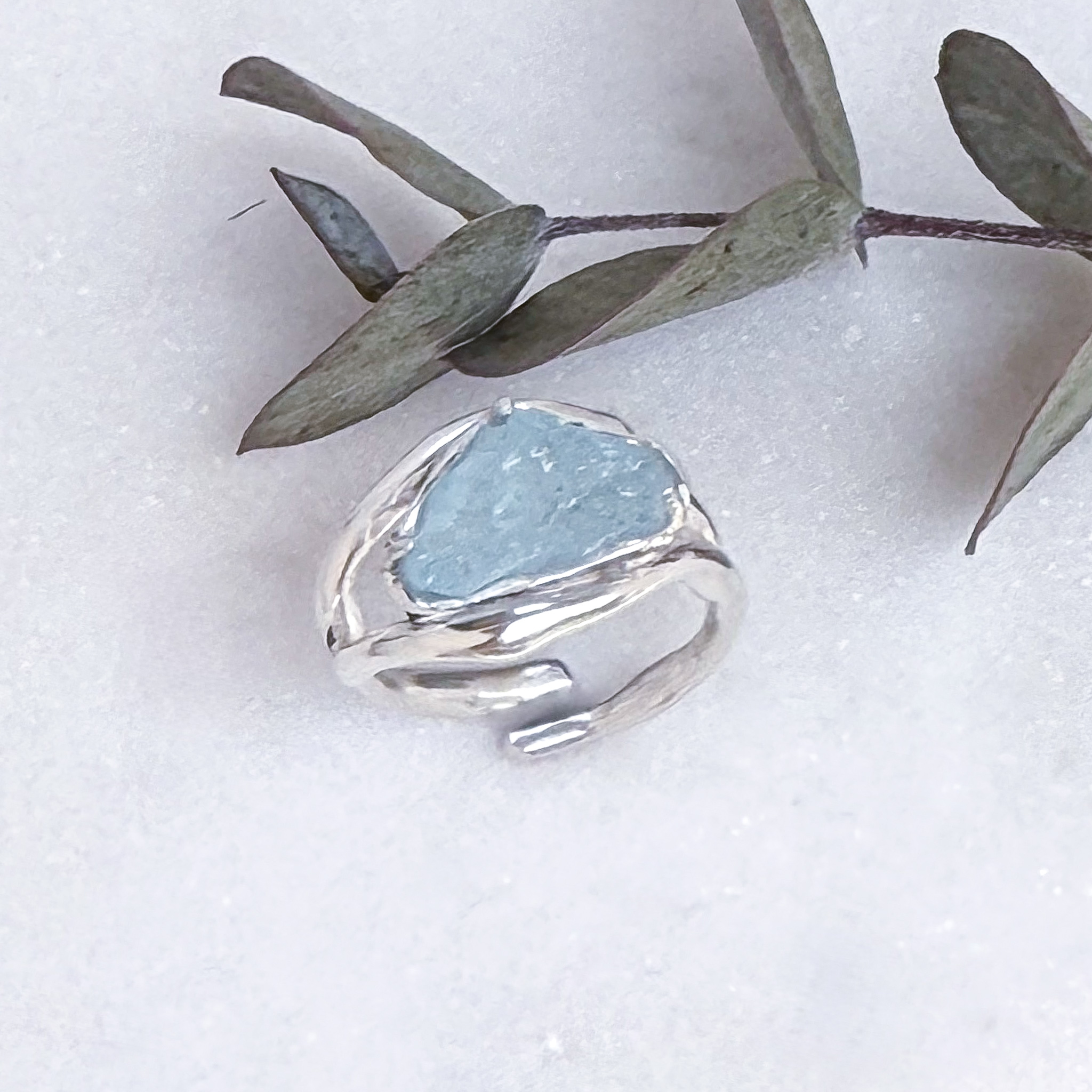 Δαχτυλίδι Ροή με ακατέργαστη aquamarine - Image 7
