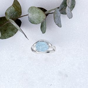 Δαχτυλίδι Ροή chevalier με aquamarine