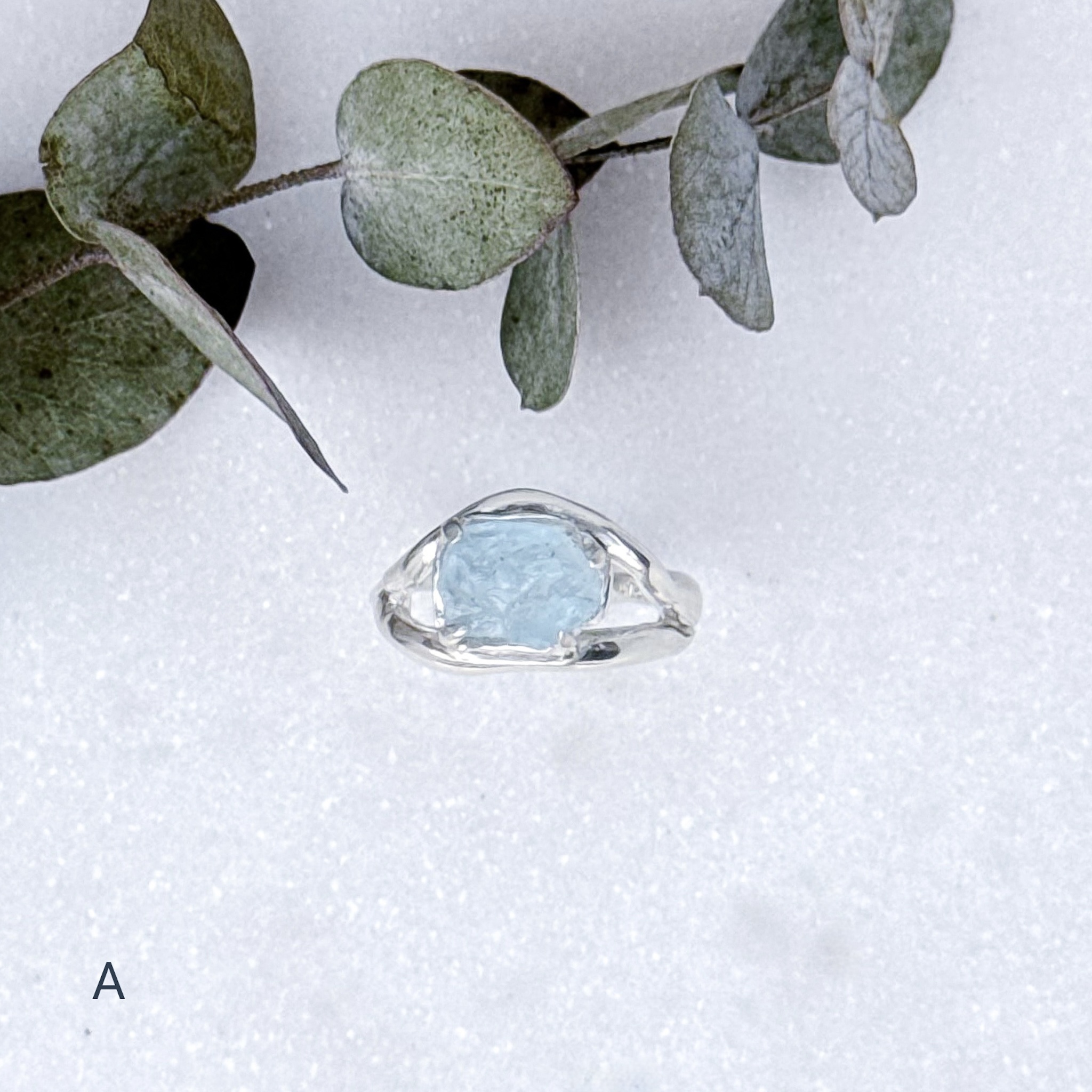 Δαχτυλίδι Ροή chevalier με aquamarine - Image 2