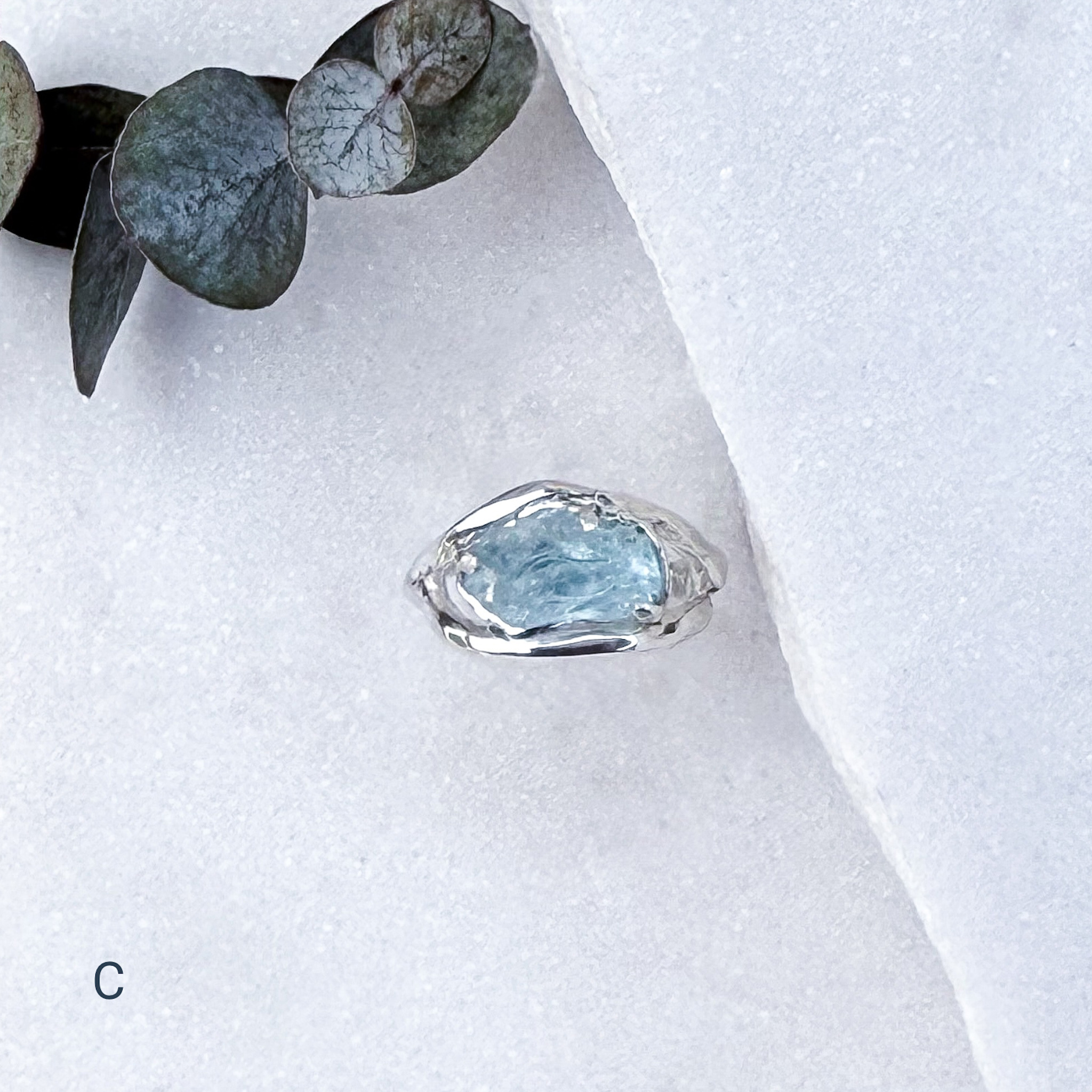 Δαχτυλίδι Ροή chevalier με aquamarine - Image 7