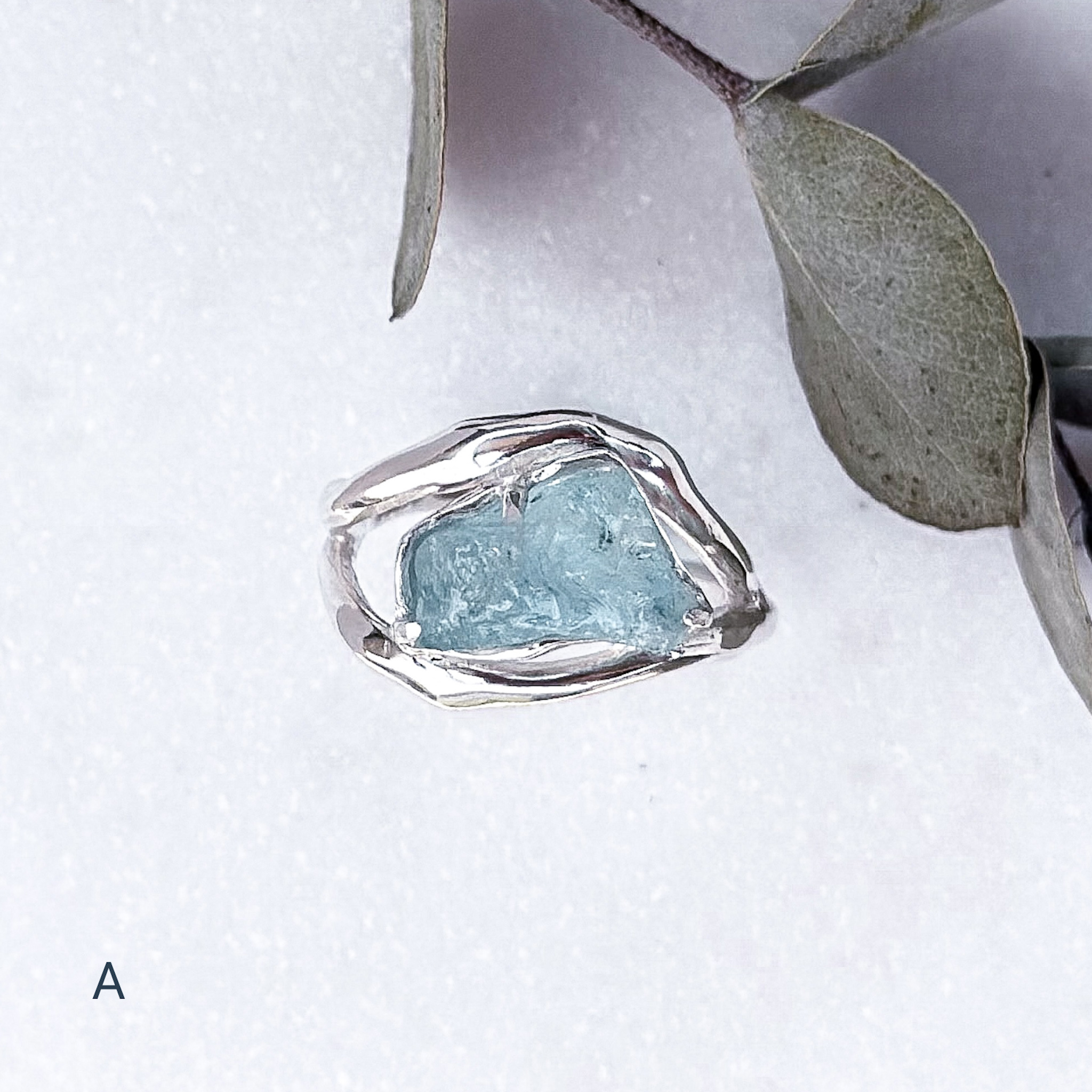 Δαχτυλίδι Ροή με ακατέργαστη aquamarine - Image 2