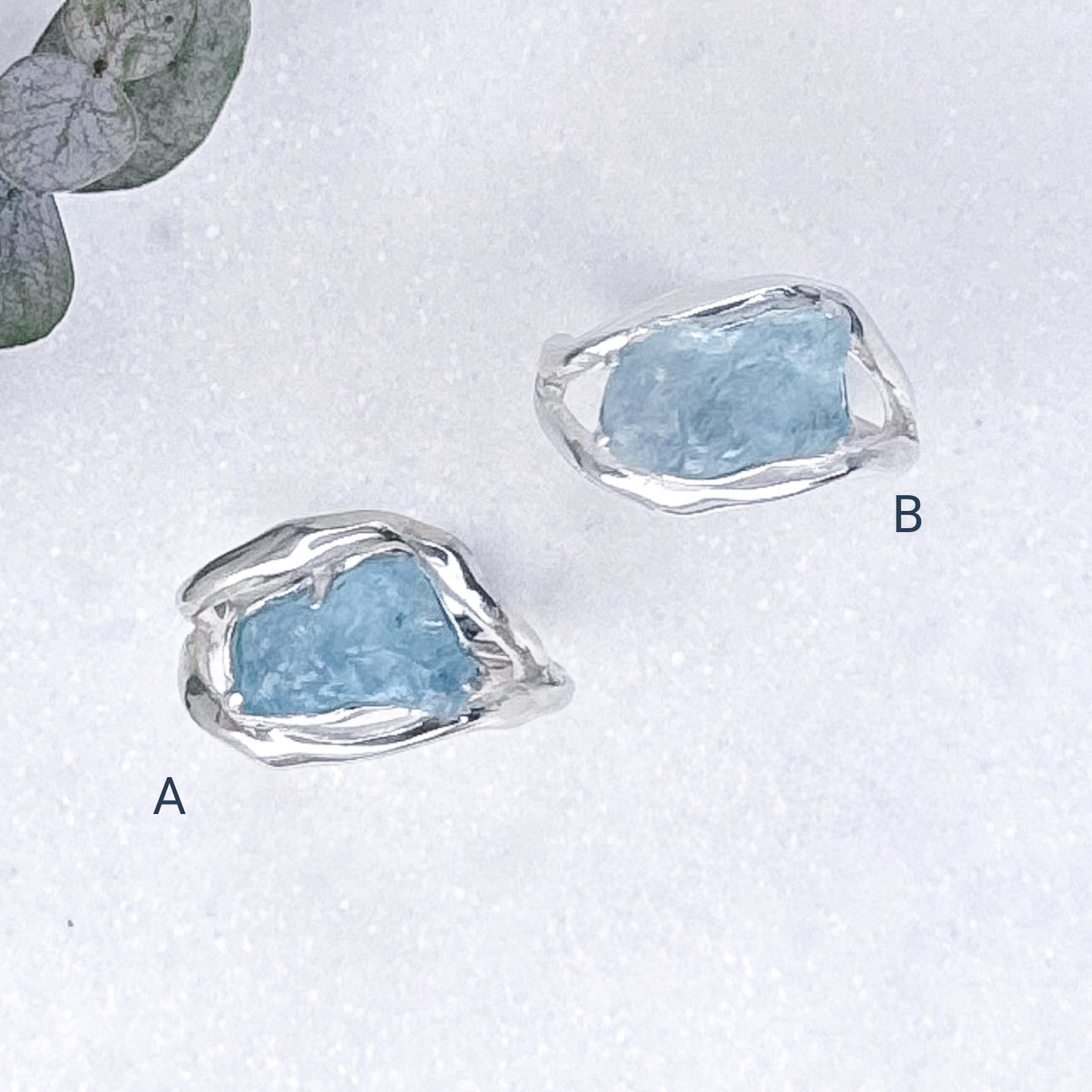 Δαχτυλίδι Ροή με ακατέργαστη aquamarine - Image 6